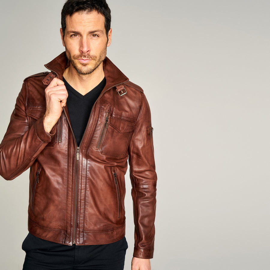 PHILIP MEN'S LEATHER JACKET