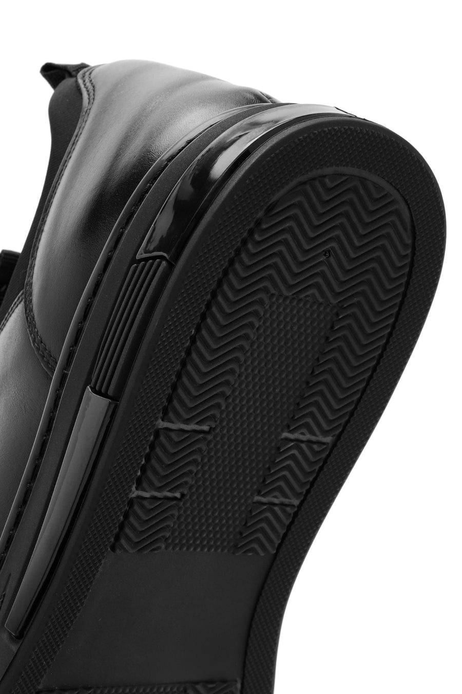 Erkek Siyah Bağcıklı Deri Sneaker