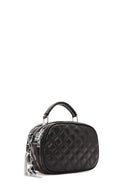 Women's Black Long Strap Quilted Patterned Crossbody Bag | Derimod