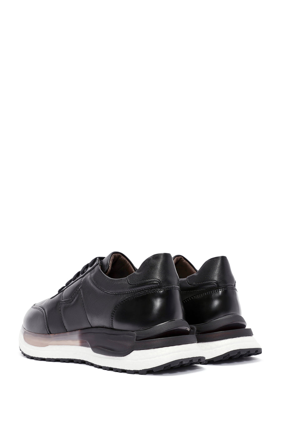 Men's Black Lace-up Leather Sneaker