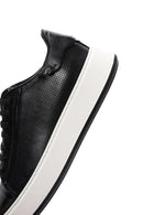 Men's Black Leather Thick Soled Sneaker | Derimod