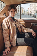 Bolivia Woman Beige Short Oversize Suede Jacket | Derimod