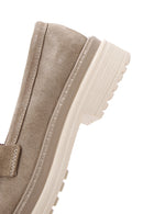 Women's Beige Suede Leather Buckle Loafer | Derimod