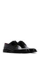 Men's Black Laced Patent Leather Classic Shoes | Derimod