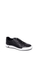 Male Black Lace-Up Thick-Soled Leather Sneaker | Derimod