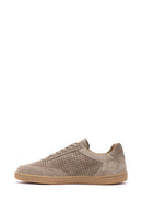 Men's Beige Lace-Up Suede Leather Sneaker | Derimod