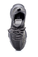 Women's Gray Stone Thick Soled Sneaker | Derimod