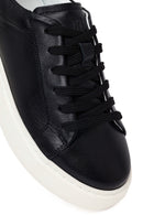 Erkek Siyah Bağcıklı Kalın Tabanlı Deri Sneaker | Derimod