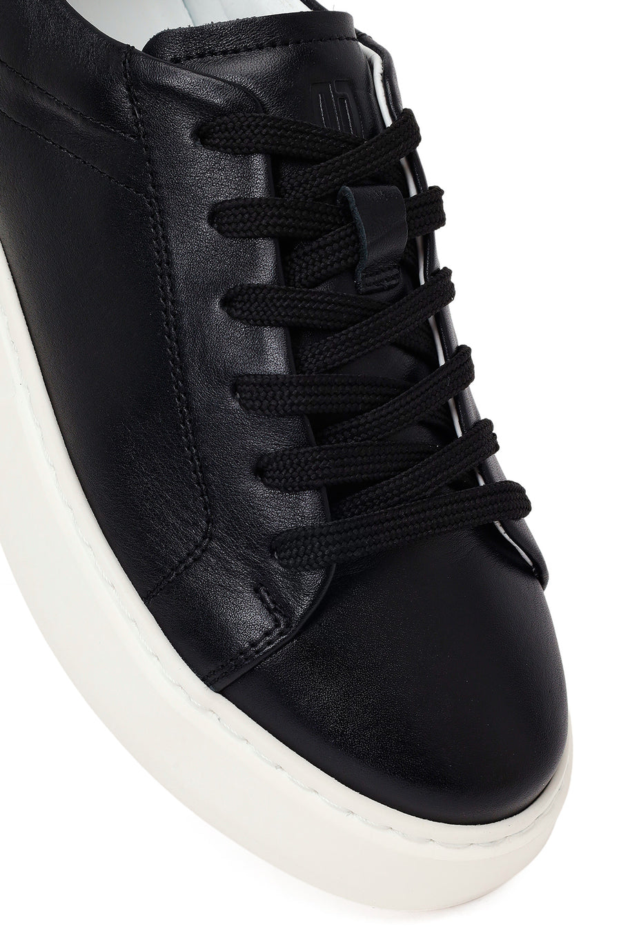Male Black Lace-Up Leather Sneaker