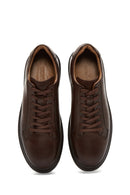 Men's Brown Leather Thick Sole Sneaker | Derimod