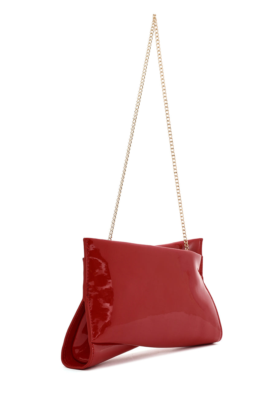 Women's Red Chain Strap Clutch Bag