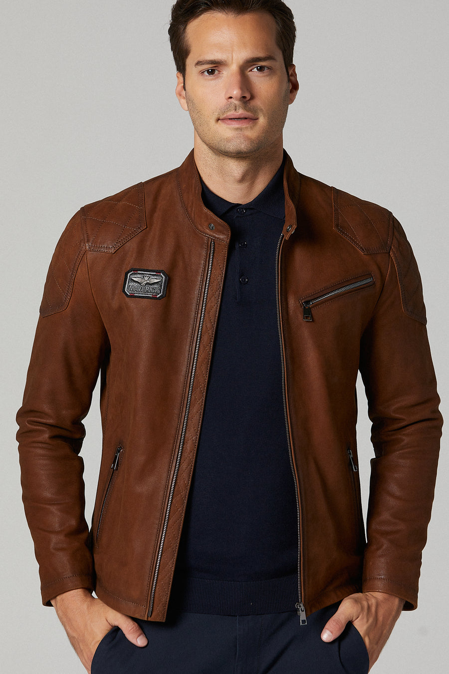 Barry Men's Leather Jacket 20WGD63897B | Derimod