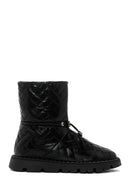 Women's Black Knitted Patterned Metallic Casual Boots | Derimod