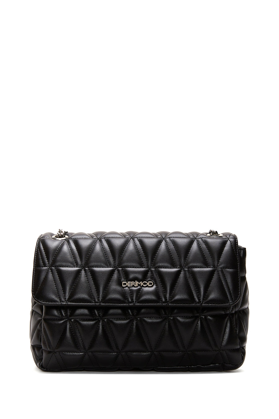 Women's Black Long Strap Quilted Shoulder Bag