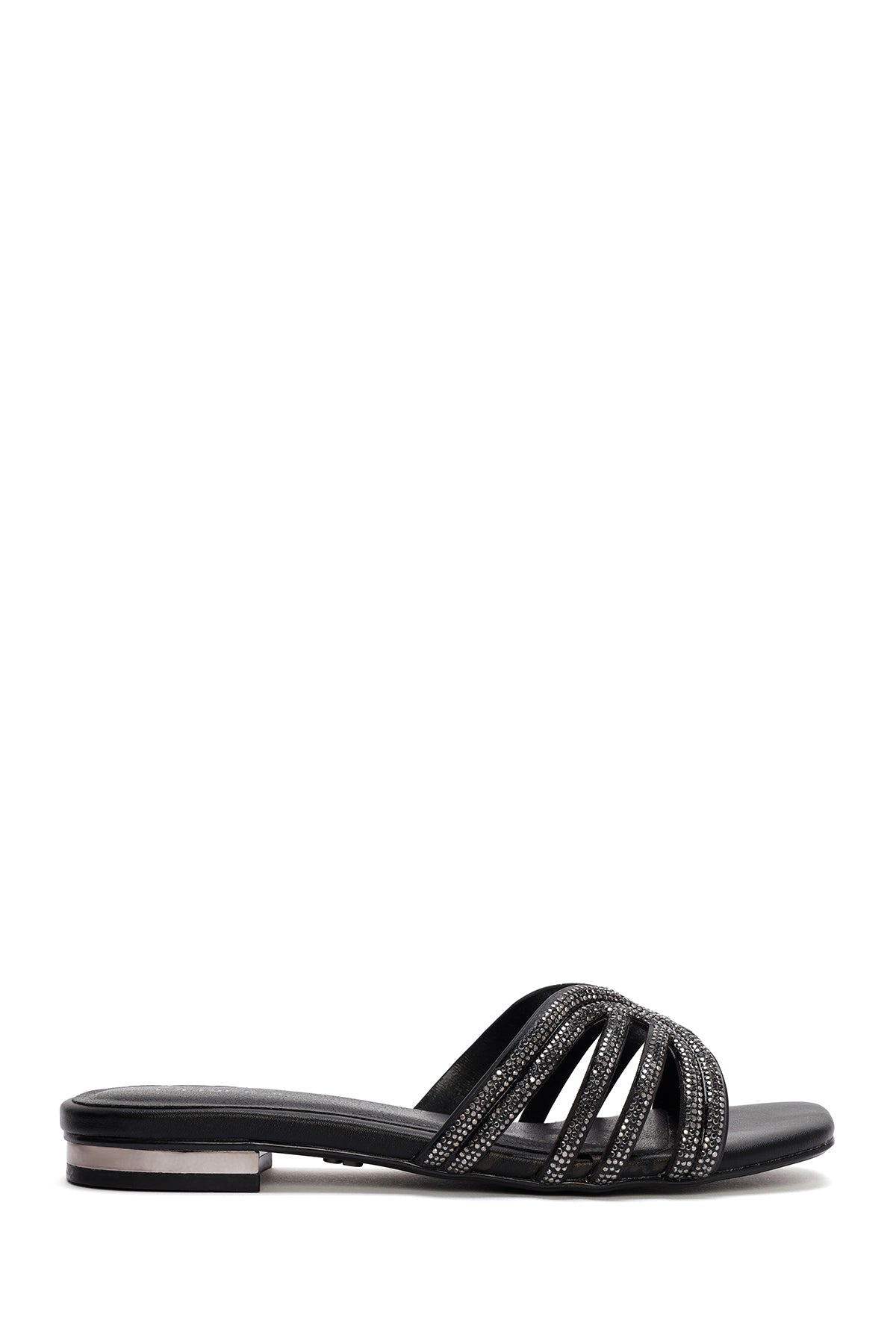 Women's Black Faux Leather Slippers 24SFD4419TS | Derimod