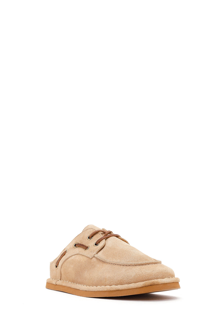 Women's Beige Suede Leather Slippers
