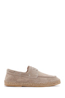 Men's Beige Suede Leather Espadrille | Derimod