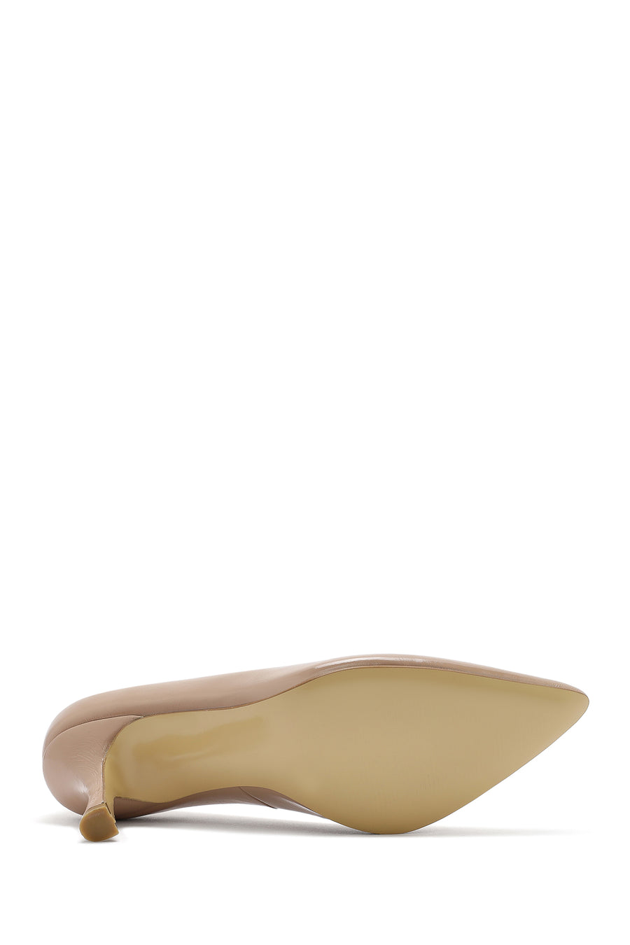 Women's Beige Thin Heeled Patent Leather Stiletto