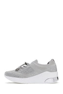 Women's Gray Stone Thick Soled Sneaker | Derimod