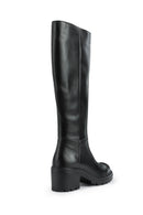 Geox Women's Black Damiana Zippered Leather Boots | Derimod