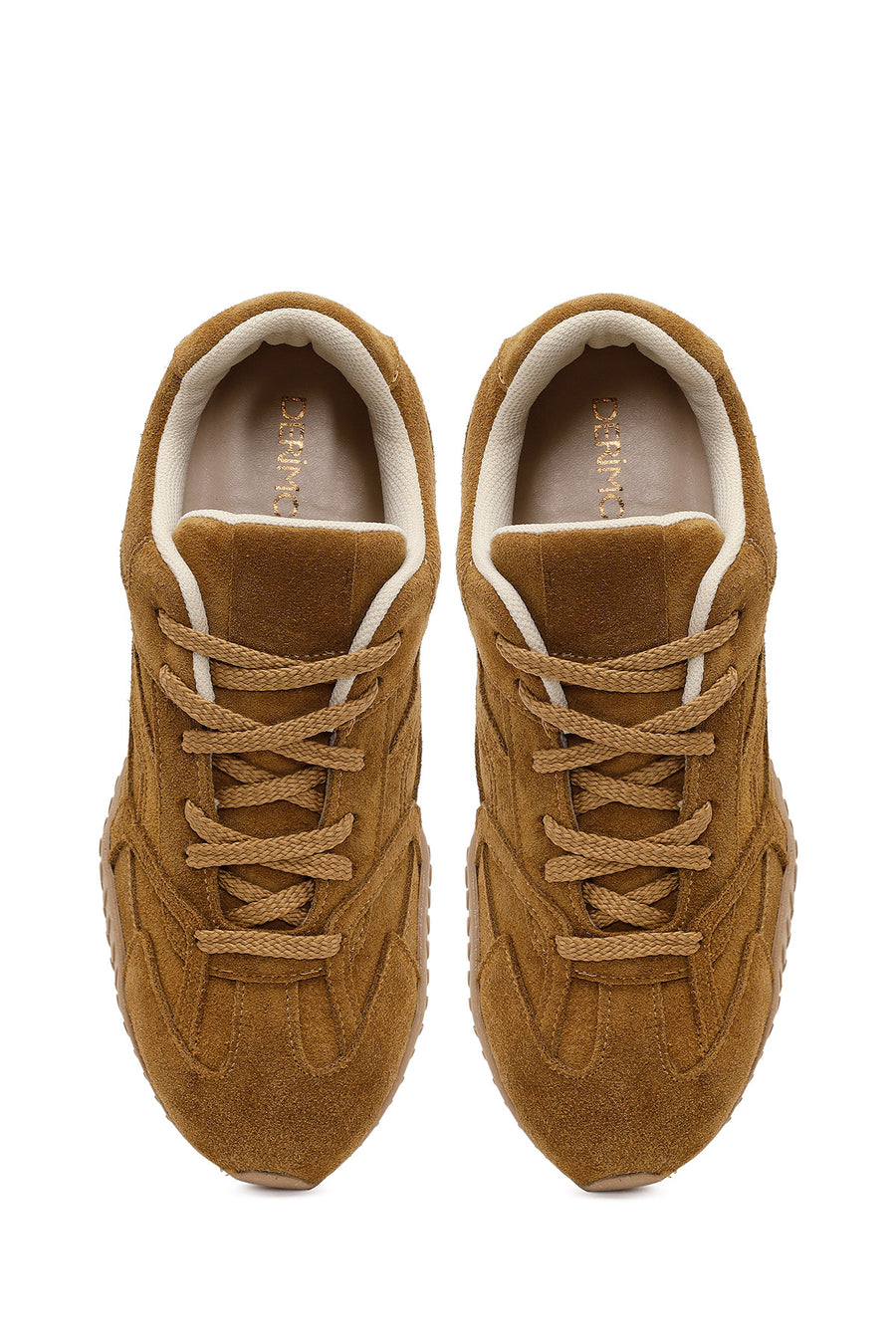 Kadın Camel Bağcıklı Süet Deri Sneaker