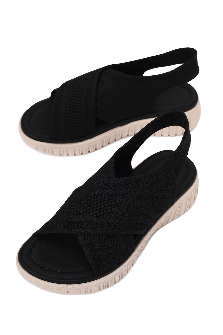 Woman Black Thick-Soled Comfort Sandal
