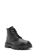 Men's Black Zippered Leather Casual Boots | Derimod