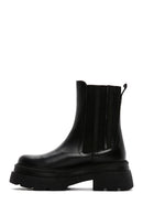 Women's Black Leather Thick Soled Chelsea Boots | Derimod