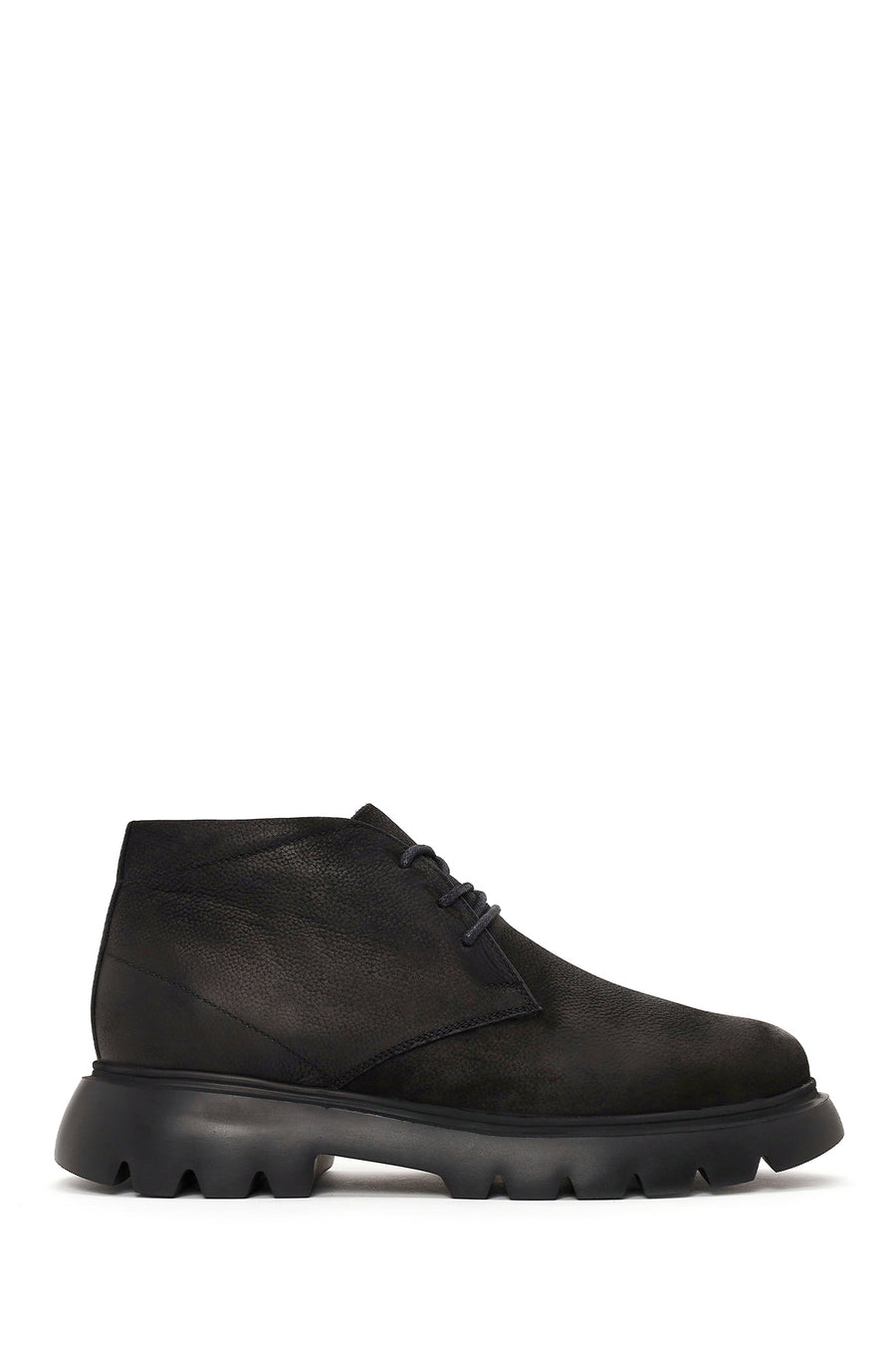 Male Black Lace-up Nubuck Leather Casual Boots WM620010DN | Derimod
