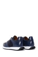 Men's Navy Blue Leather Sneaker | Derimod