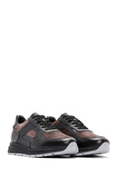 Men's Brown Leather Suede Detailed Thick Soled Sneaker | Derimod