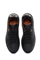 Women's Black Leather Sneaker | Derimod