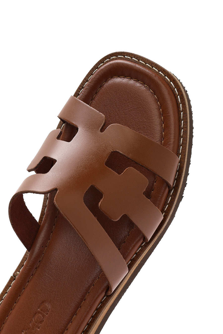 Women's Brown Leather Slippers