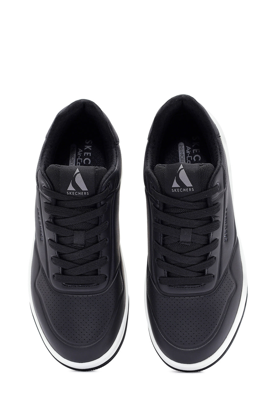 Skechers Men's Black Uno Court Lace-Up Chunky Sole Sneakers