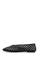 Women's Black Braided Ballerina | Derimod