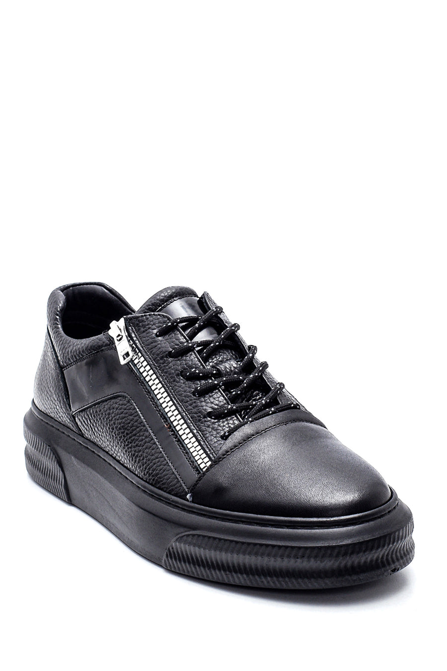 Erkek Deri Fermuar Detaylı Sneaker