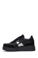 Women's Black Leather Thick Soled Sneaker | Derimod