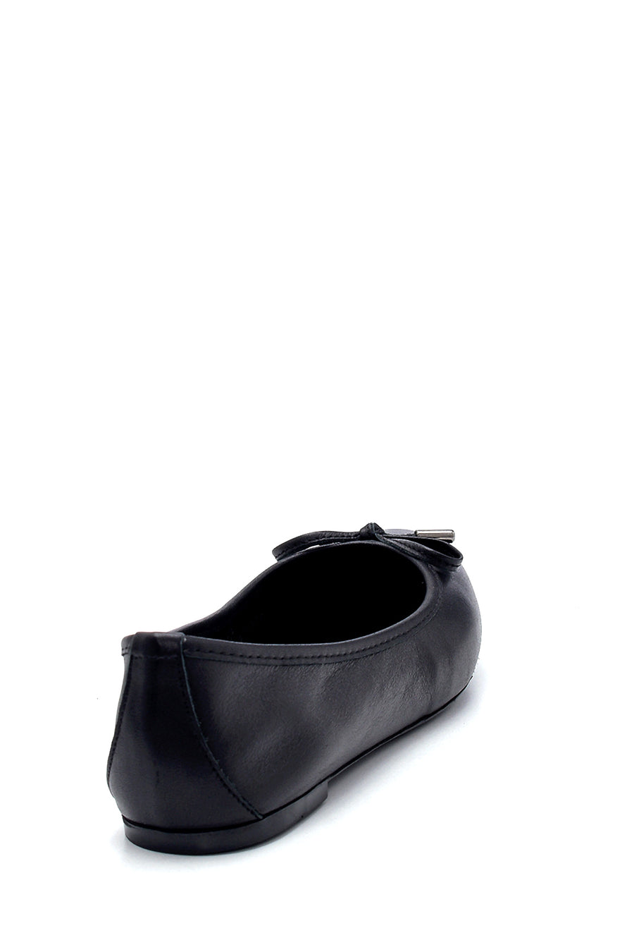 Women's Leather Bow Detailed Ballerinas