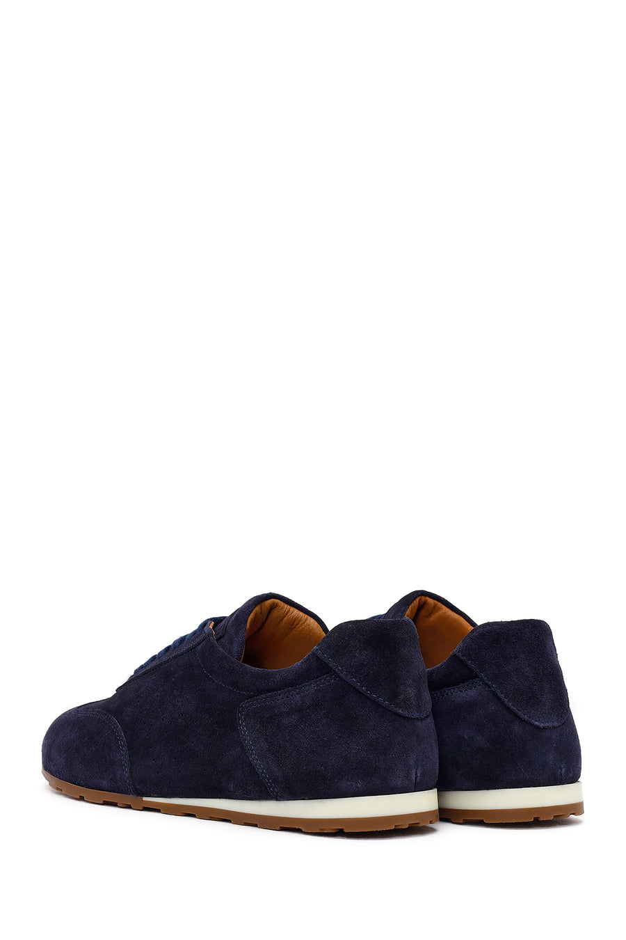 Male Navy Lace-up Suede Leather Sneaker