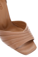Kadın Pembe Bilekten Bantlı İnce Topuklu Deri Sandalet | Derimod