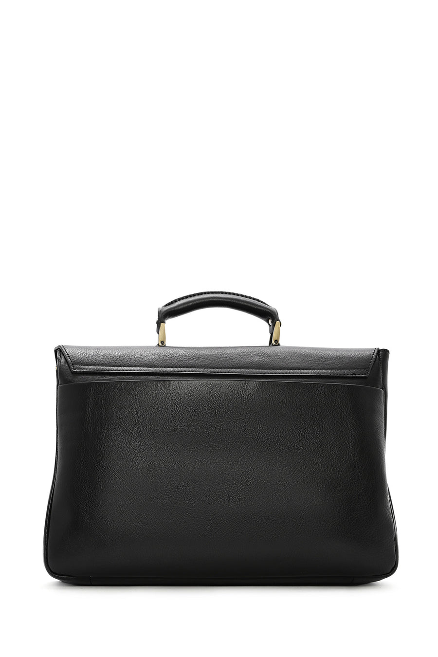 Men's Black Long Strap Leather Briefcase