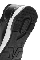 Woman Black Laced Leather Sneakers | Derimod