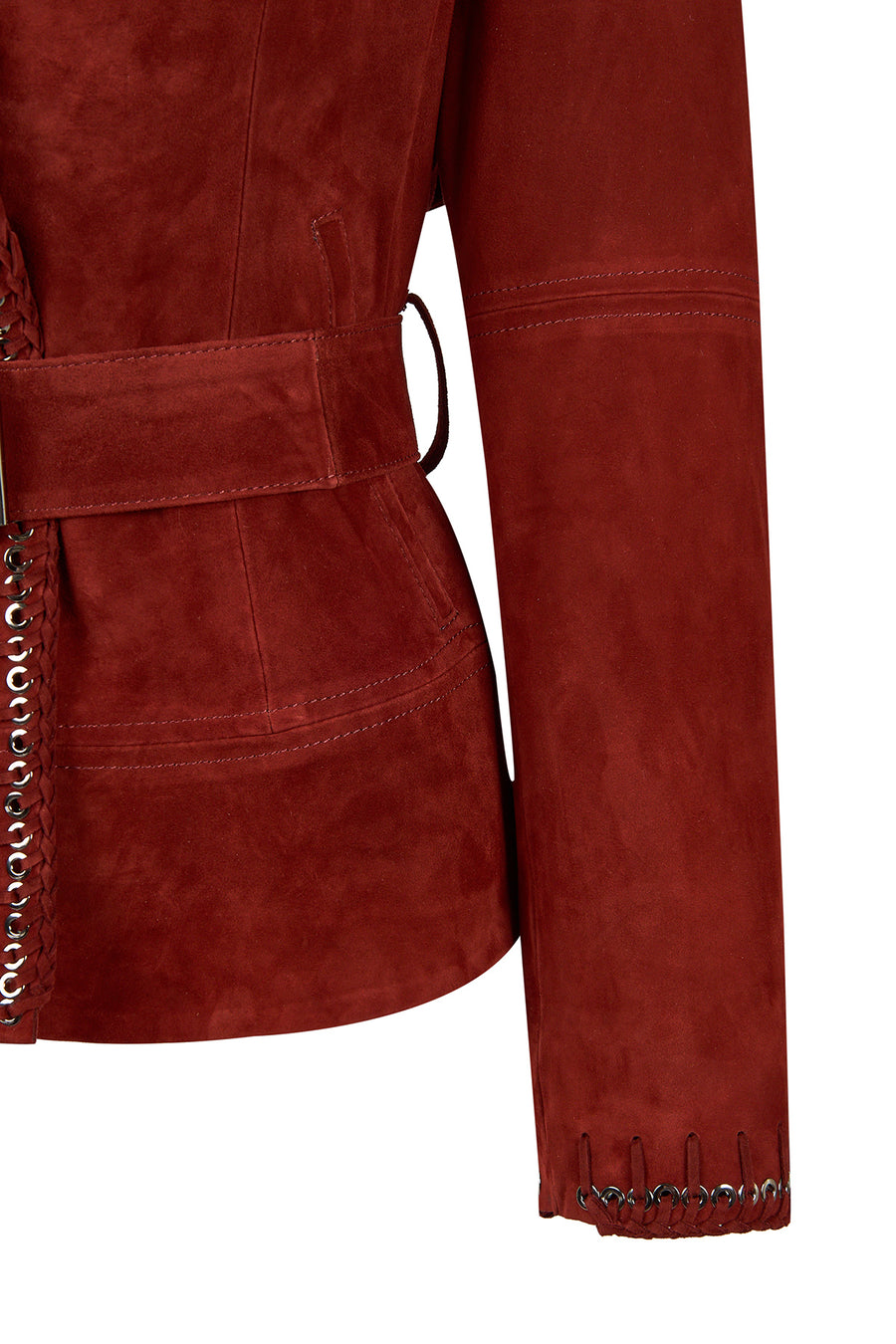 Patricia Woman Burgundy Biker Suede Jacket
