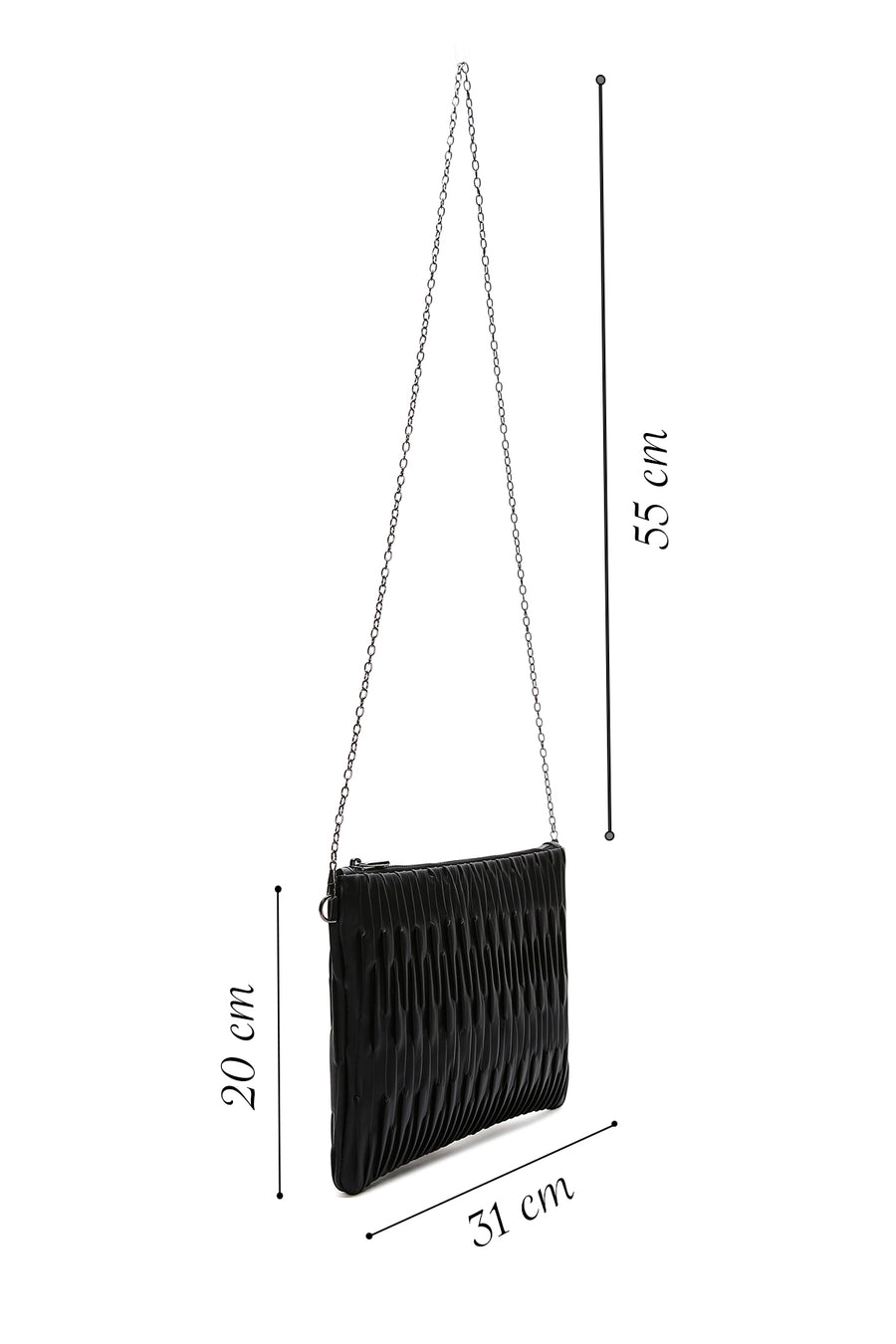 Women's Black Long Chain Strap Clutch Bag