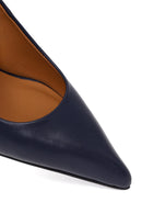 Kadın Lacivert İnce Topuklu Deri Stiletto | Derimod