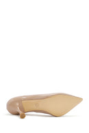 Women's Beige Thin Heeled Patent Leather Stiletto | Derimod