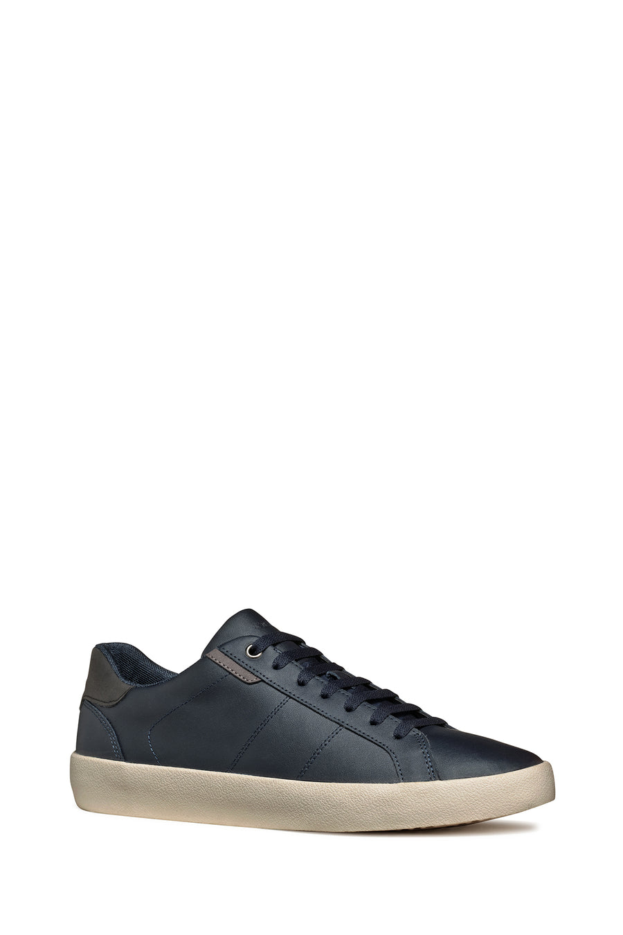 Geox Erkek Lacivert Affile Bağcıklı Deri Sneaker