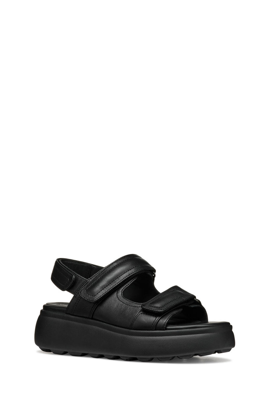 Geox Women's Black D Spherica Ec4.1 SA - Nappa Strappy Leather Sandals