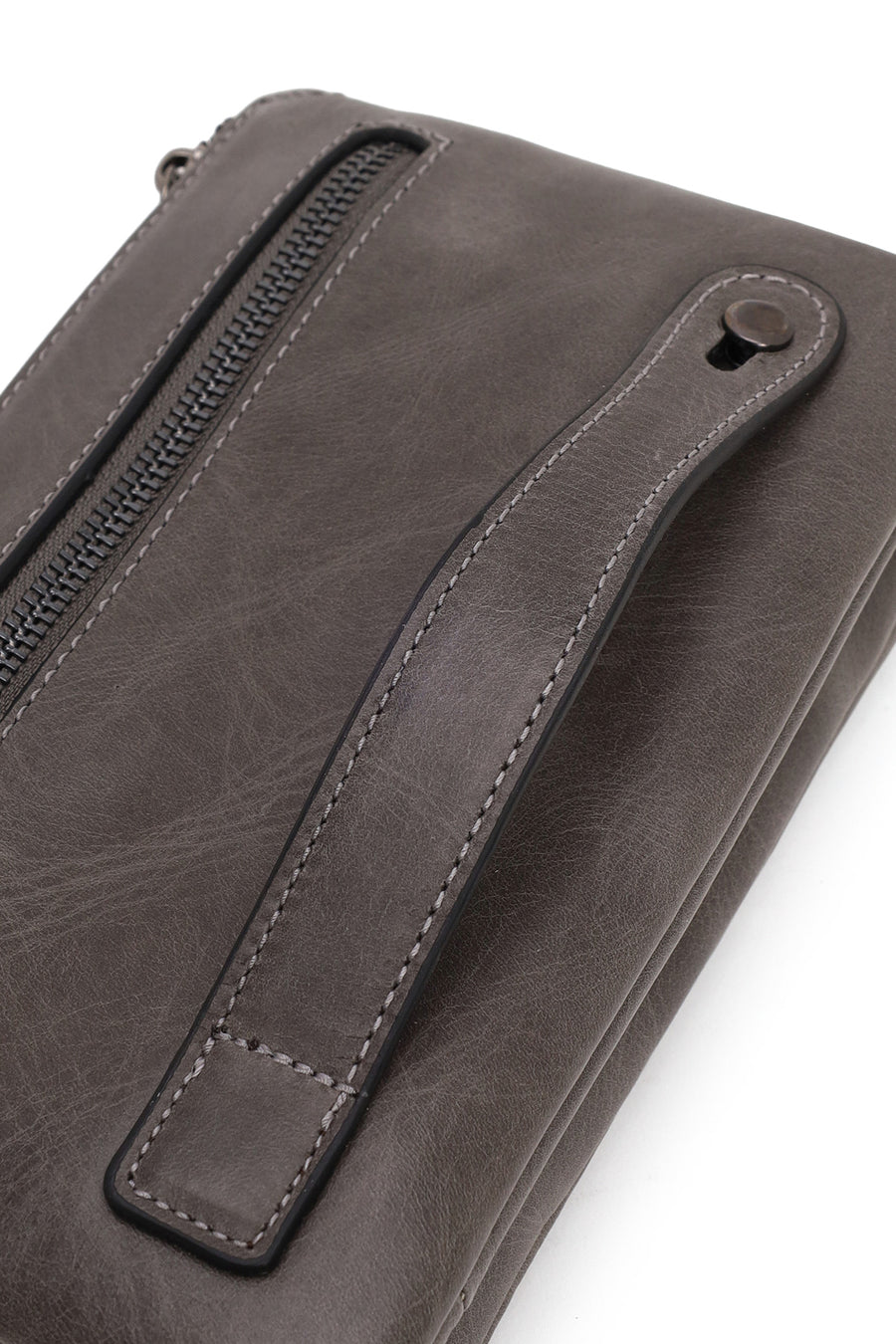 Male Grey Leather Handbag