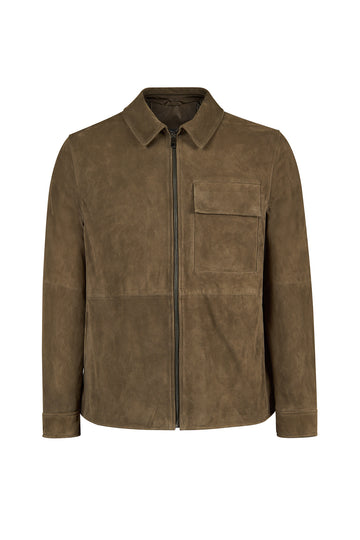Asensio Male Green Suede Jacket 26SGD659910 | Derimod